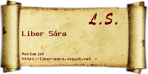 Liber Sára névjegykártya